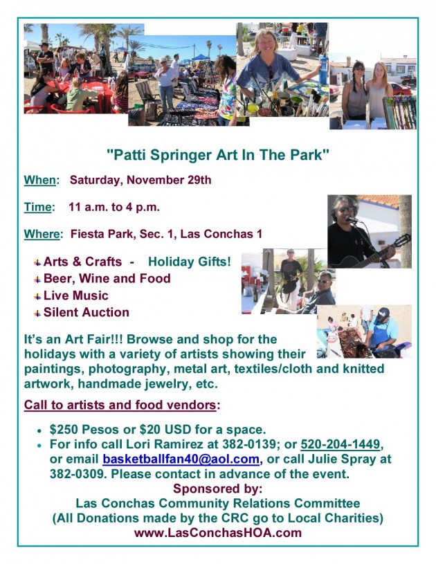 Patti-Springer-Art-In-The-ParkNew-630x815 Patti Springer Art in the Park to decorate Fiesta Park Nov. 29th 