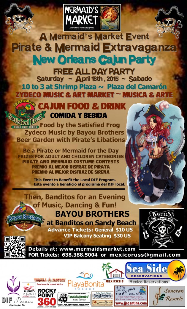 mermaids-APRIL-2015-POSTER-edited-630x1038 The Bayou Brothers bring cajun, zydeco & blues to Rocky Point! 4.18
