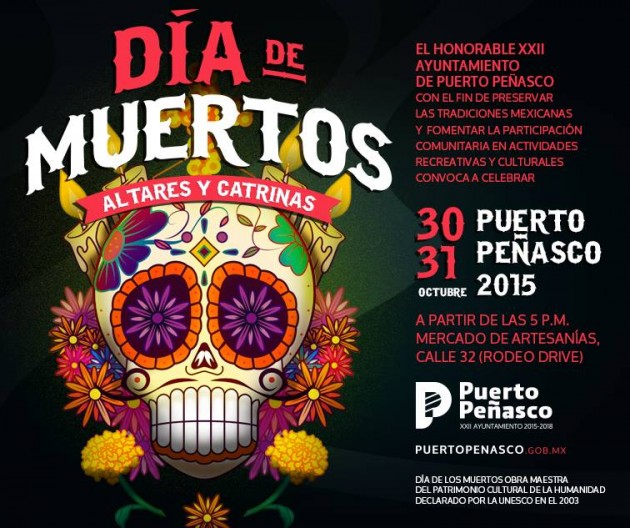 Día-de-Muertos-Puerto-Peñasco-2015-1-630x528 Day of the Dead Altars & Catrina Celebration