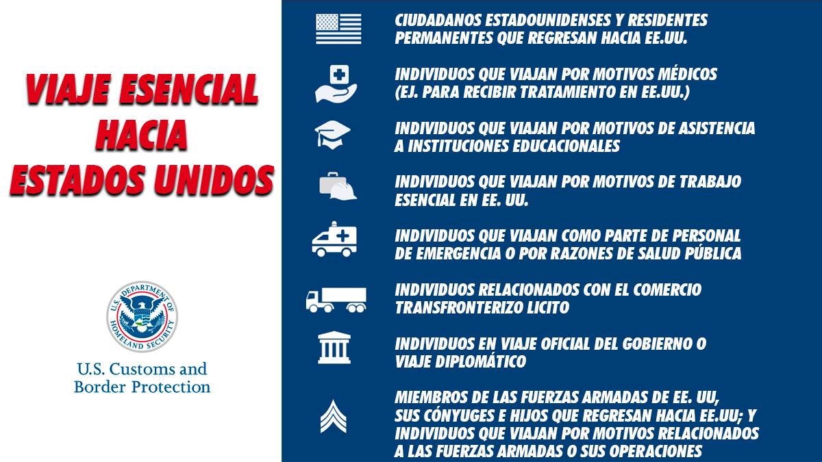 essential-travel-to-US-español U.S. extends essential travel guidelines to Aug 21st