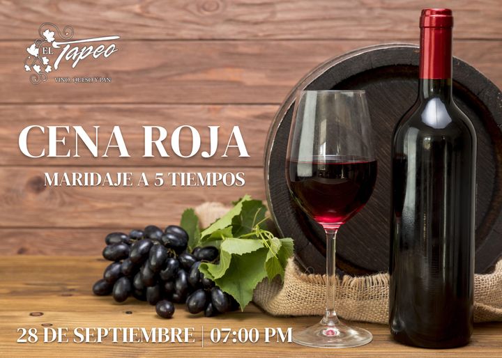 Tapeo-Cena-Roja-5-Tiempos-Sept-22 5 Course Meal with Wine pairings at El Tapeo