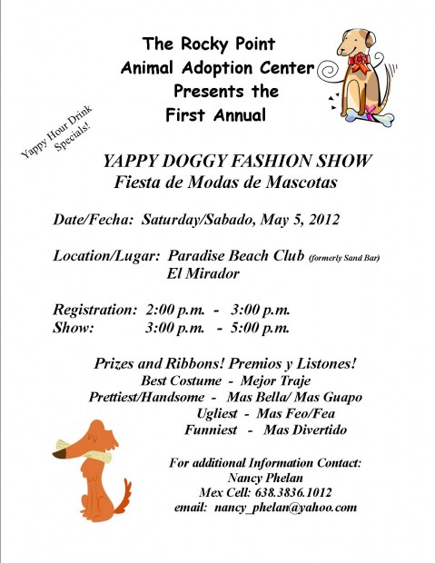 Yappy-Hour-Fashion-Show-479x620 1st Annual Yappy Doggy Fashion Show - The Rocky Point Animal Adoption Center