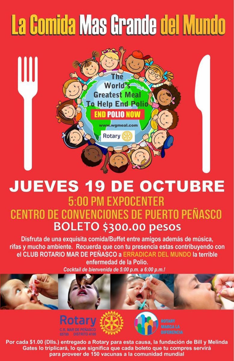 cena-polio-19oct-1-778x1200 Oct 19th - Rotary Club's 2nd "World's Greatest Meal" against Polio