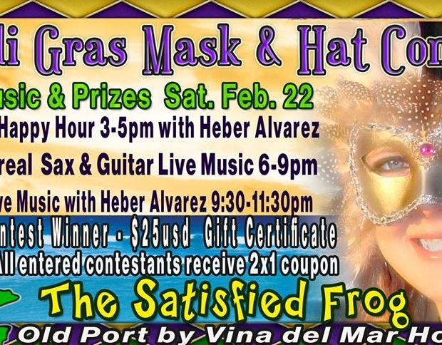Mardi-Gras-Mask-Hat-Contest-The-Satisfied-Frog-20-620x484 Whatcha got? AMOR! Rocky Point Weekend Rundown!