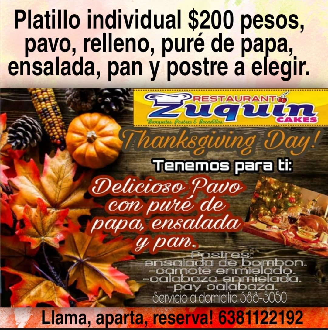 zuquin-thanks-orders Thanksgiving in Rocky Point 2020