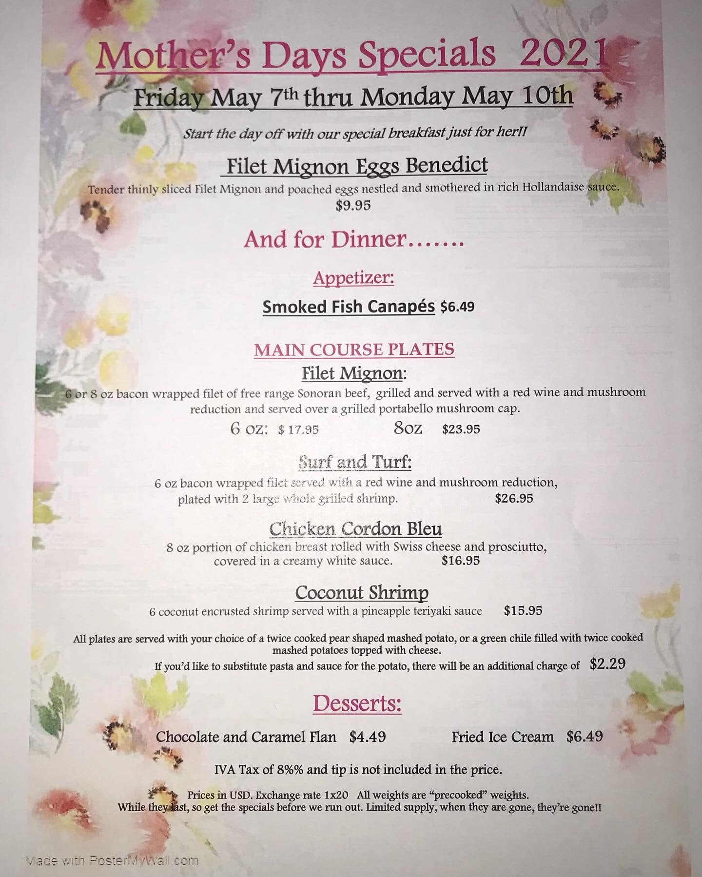 Capones-Mothers-Day-21 Mother's Day Specials at Capone's Seafood & Pizzeria