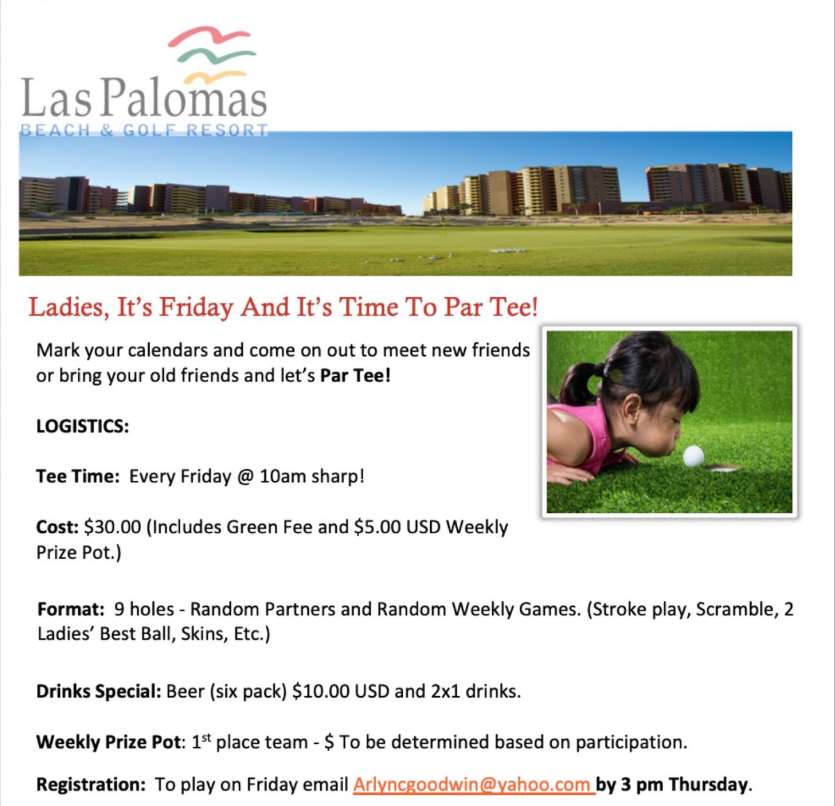 Ladies' Golf @ The Links at Las Palomas Beach & Golf Resort @ The Links at Las Palomas Beach & Golf Resort