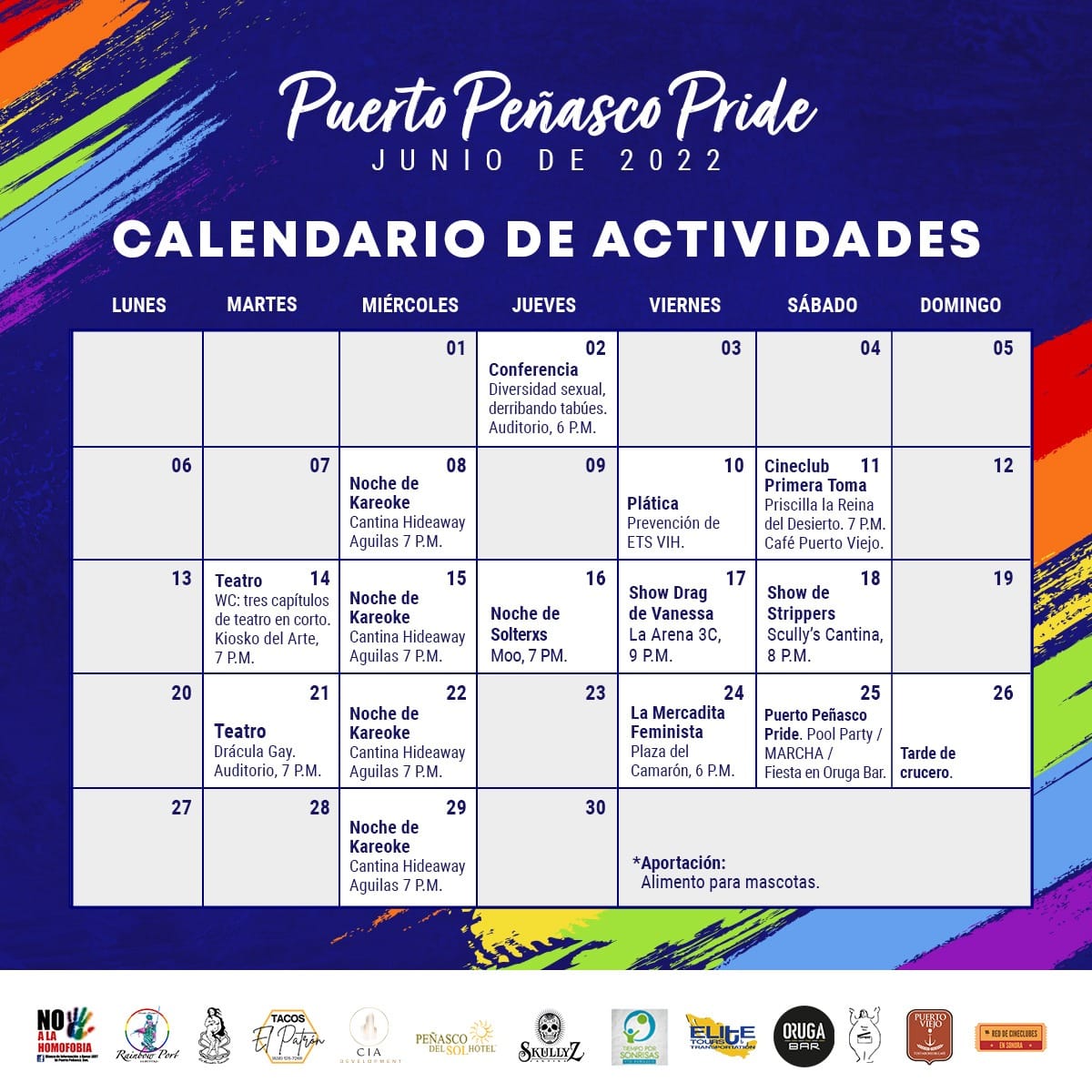 Pride Month Activities Calendar @ Puerto Peñasco