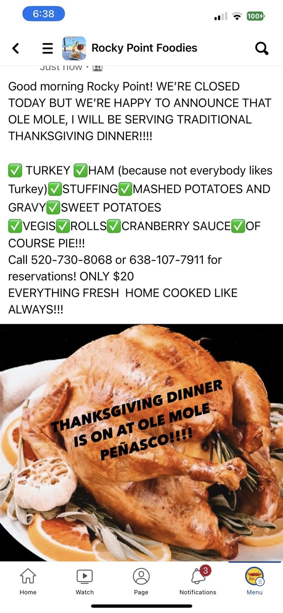 ole-mole Thanksgiving Dinner @ Ole Mole