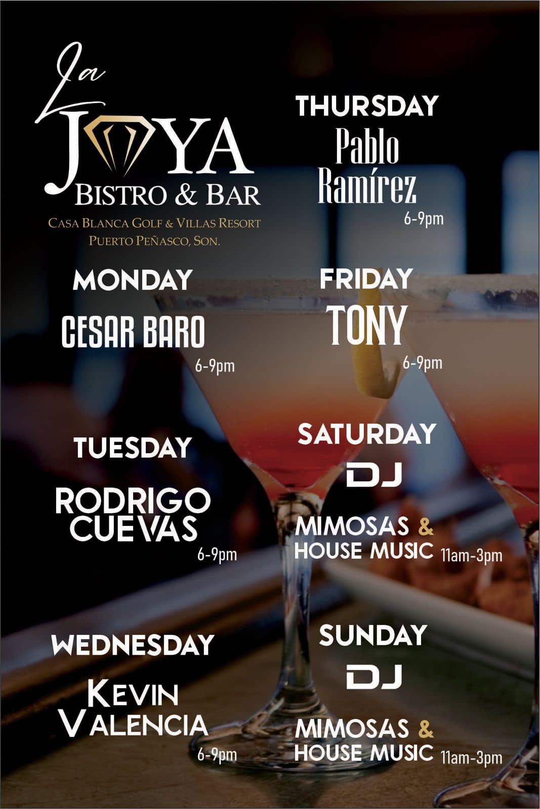 La Joya Bistro & Bar Music Lineup @ La Joya Bistro & Bar