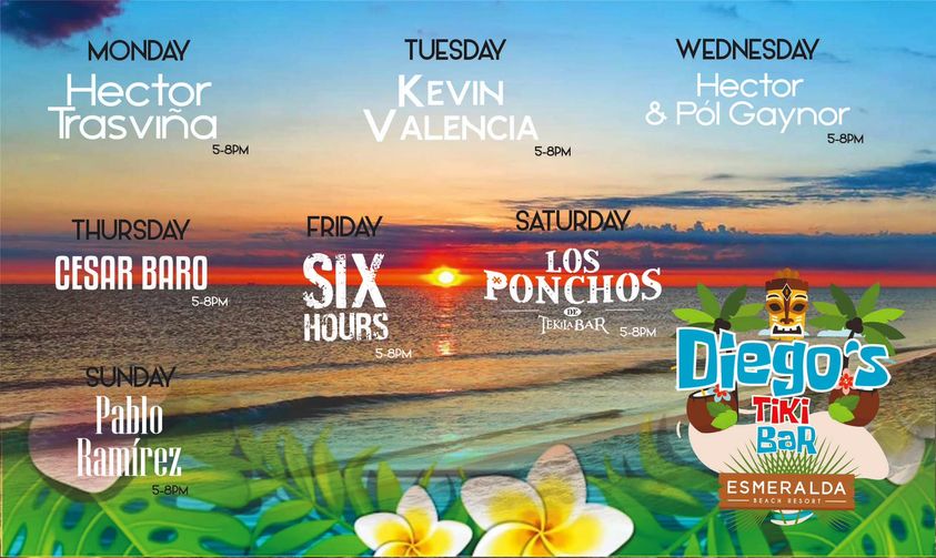 Diegos-Tiki-Bar-Line-up-April-3-9-2023🌺 Diego's Tiki Bar Music Line Up